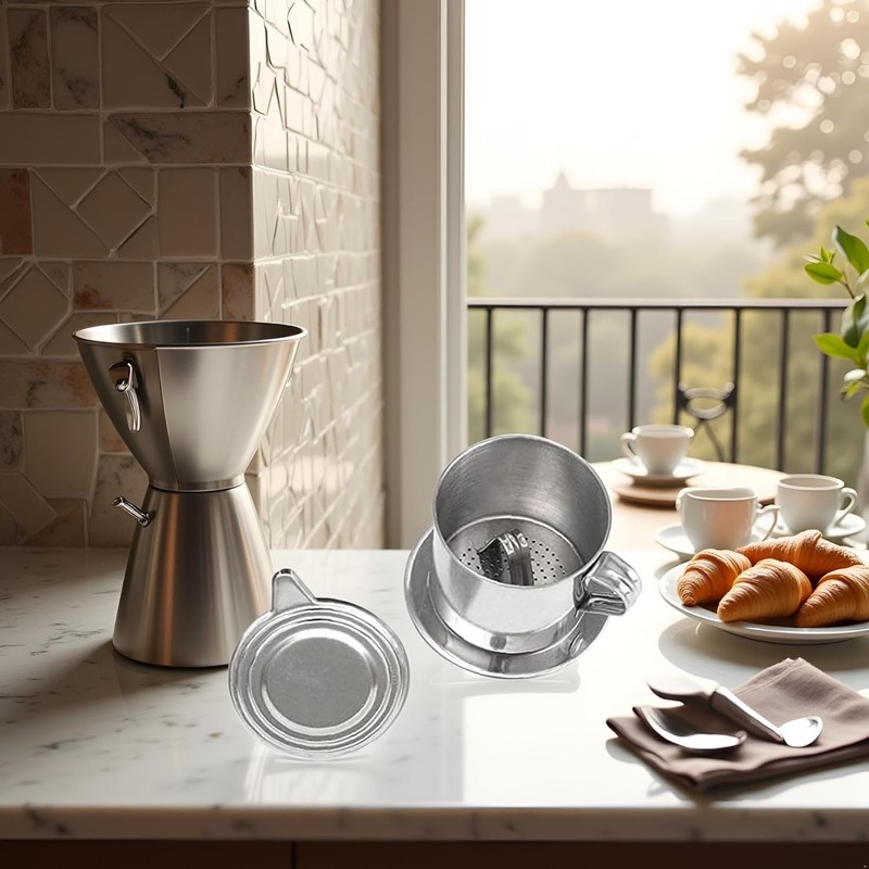 1 Set Vietnamese Coffee Filter Stainless Steel Coffee Pot Drip