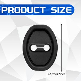 UZZH 4PCS Car Silicone Door Latch Lock Protective Cover, Door Latches Rust Stopper Protector Cover for Cars, Universal Silent Shock Self-Adhesive Door Lock Latch Guard Protection (Black)