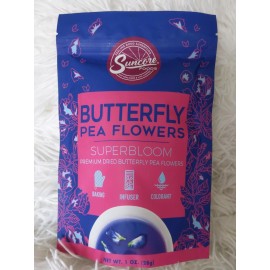 Suncore Foods Butterfly Pea Flowers, 1 oz (28 g) New And Sealed