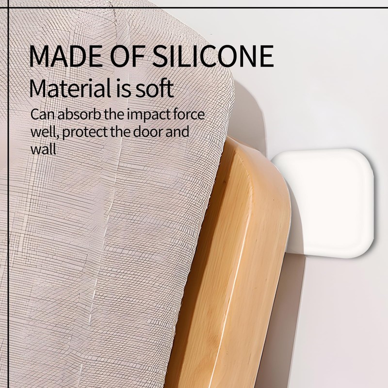 Seimneire 6 Pcs Square Door Stoppers Wall Protectors, Self Adhesive