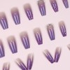 Handmade Purple Nail Tip, 3D Nail Art, False Nail Design,