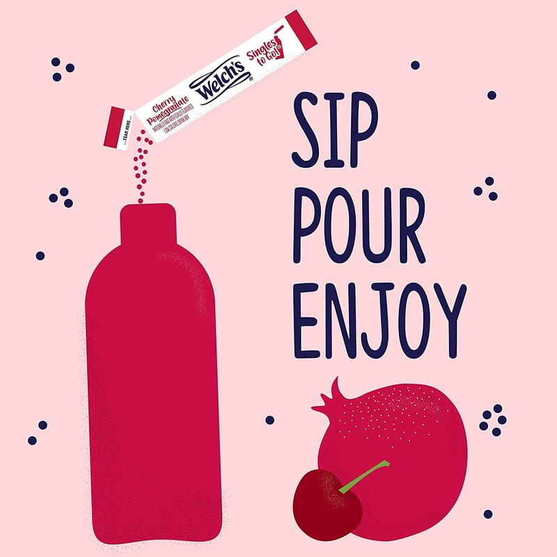 Welch's Singles To Go Drink Mix Cherry Promegranate, 6 Boxes