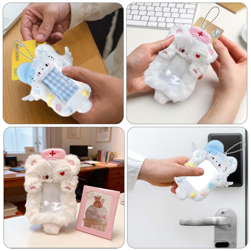 Kitten Nurse-Theme Photocard Holder with Clear Window -2 Pieces Plush