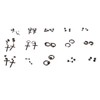 15 Pairs Earrings Set Black Stainless Steel Ear Studs Men