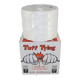 SGT KNOTS Tuff Tying Polypropylene Twine - Commercial Bundling Packaging and Center Pull Box Dispenser (3 ply - 2800ft, White)