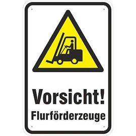 Sign "Vorsicht Flurförderzeuge / Staplerverkehr" Aluminium Composite Material 3 mm Thick 20 x 30 cm