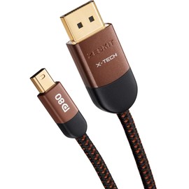 Zeskit X-Tech VESA Certified Mini Displayport to Displayport DP 2.1 Cable DP80 80Gpbs, 3ft