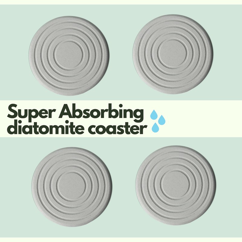 Skylarlife Absorbent Diatomite Coaster for Drinks and Plants Fast Water