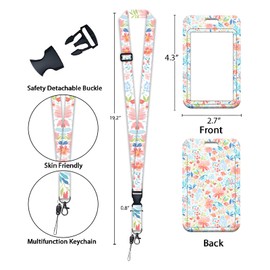 Grifito ID Badge Holder with Lanyard, Retractable ID Badge Card Holders Detachable Neck Lanyard Strap, Cute Badge Holder Perfect for Office Workers Student Teacher Nurses Doctor Coach