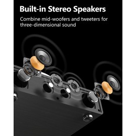 SeeYing Vinyl Record Player with Built in Stereo Speakers Bluetooth Turntable for Vinyl Records with Magnetic Cartridge Belt Drive 2-Speed Hi-Fi System with Phono Preamp, Aux-in and Warm Light Design