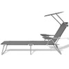 CHARMMA Sun Lounger with Canopy Steel Gray-7.8KG