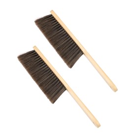 SNOMEL 2 Pieces Wooden Hand Broom Brush, Soft Bristle Cleaning Bench Brush, Wood Handheld Broom for Car Bed Sofa Fireplace Crevice Couch Clothes Shop