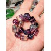 RAYON Top! 3A FLUORITE Sphere & Column bead bracelet for
