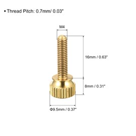 sourcing map Knurled Screws M4 x 16 mm Brass Shoulder Bolts Step Handle Knobs Attachment for PC Electronic Mechanical Pack of 10