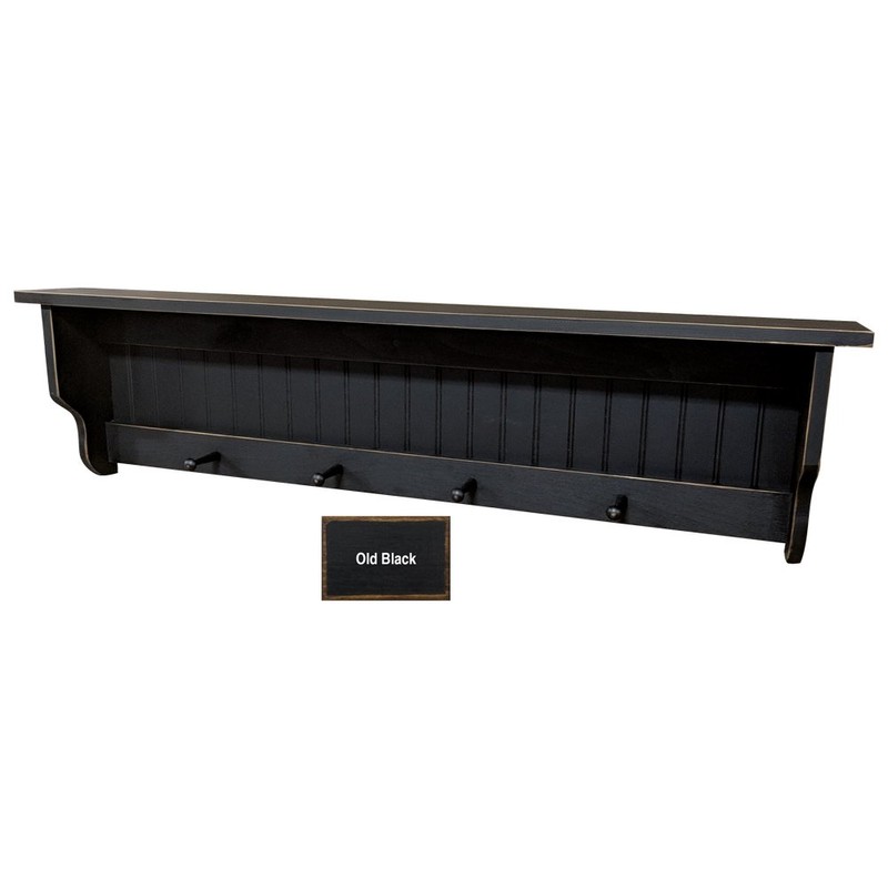 Sawdust City Pine Shelf with pegs - 4' Long (Old