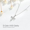 Moissanite Cross Necklace with Crown, 925 Sterling Silve Pendant for