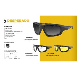 Bobster Desperado ®, Glass Black Frame, Smoked Lens