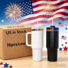 Rainbow Plated 40oz Snow Globe Tumblers for Camping with Stocked