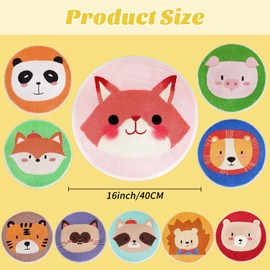 KLLOUZE 10 PCS Kids Carpet Circle Seats 16" Kids Round Floor Cushions Rug Mats for Classroom Sitting School Preschool Group Activities Learning Discussions Games Playing Home Story Time (Animal Print)