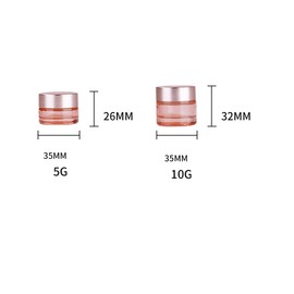 8 Pcs 10g Pink Glass Cosmetic Eye Cream Jar Bottle Container with Rose Gold Lids,Refillable Empty Makeup Travel Jar Pots Container Vials for Cosmetic Lotion Cream