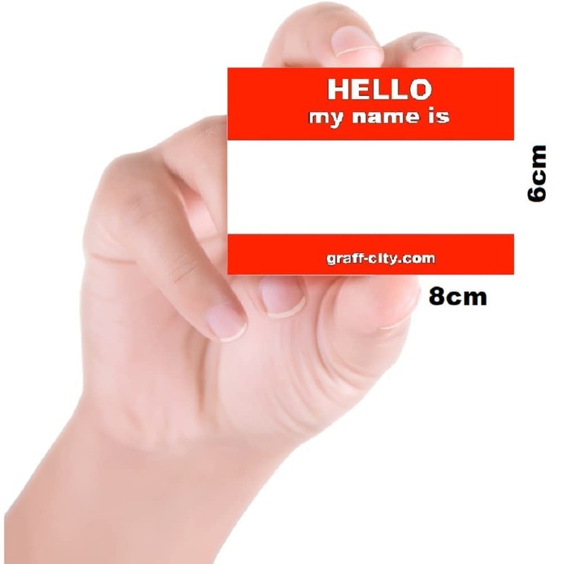 'Hello My Name is' Stickers/Name Label Tags - 250 Red