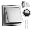 WeCooper 100mm 4 Inch Cowled External Wall Louvre Grille 304 Stainless Steel Extractor Fan Outside Air Vent with Removable Cover and Bird Screen Mesh