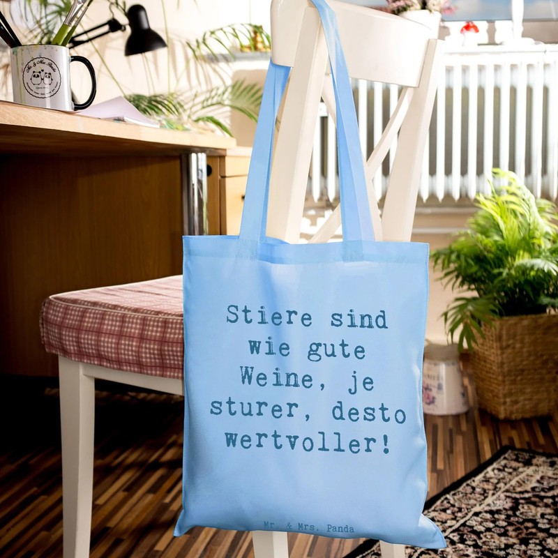 Mr. & Mrs. Panda Tragetasche Spruch Sturer Stier - Geschenk,