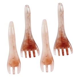 BIUDECO 4pcs Resin Head Scraping Board and Scalp Massage Comb Manual Hair Massager with Three and Five Claw Designs for Men and Women Portable Hair Care Tools for Travel Office and Home