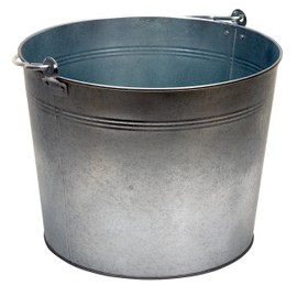Vestil BKT-GAL-500 Galvanized Steel Bucket, 10-3/4" Depth, 5 gallon, 44 pound Capacity