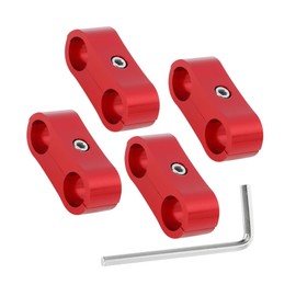 VekAuto 4 Pcs Hose Separator Clamp, AN4 Universal for Car Aluminum Alloy Red