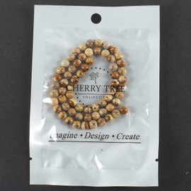 Cherry Tree Collection | 6mm Picture Jasper Gemstone Round Beads for Jewelry Making | 1 Strand - 60 PCS