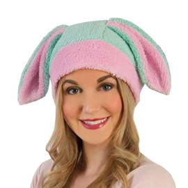 KarnevalsTeufel Plush Hat Rabbit for Adults with Rabbit Ears Bunny Easter Bunny (Green)