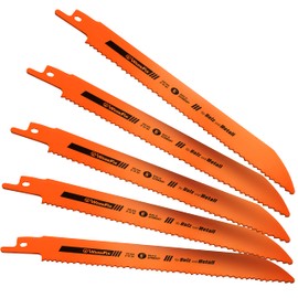 Werkfix Reciprocating Saw Blades/Made in Germany/Set of 5 Saw Blades Reciprocating Saw for Wood and Metal Accessories Reciprocating Saw Blade for Quick Cuts HSS-Bi 150 mm 8-10 tpi 6 Inch 5 Pieces