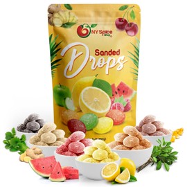 NY SPICE SHOP Mix Fruits Sanded Candy Drops - 2 Pound Old Fashioned Sanded Drops – Fresh Delicious Bulk Candy – Sanded Hard Candy – Tangy and Sweet Healthy Snacks