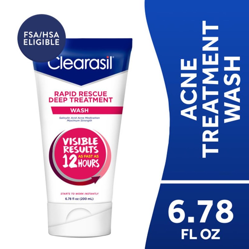 Clearasil Rapid Rescue Deep Treatment Acne Face Wash, Maximum Strength