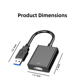 LuojinLuoda USB 3.0/2.0 to HDMI Converter, USB to HDMI Adapter Supporting 1080P Video Output for PC Laptop HDTV TV Compatible with Mac OS Windows XP/7/8/8.1/10