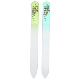 WOONEKY 2pcs Colorful Glass Nail Files for Fingernail and Pedicure Care Creative Nail Buffer for Home and Salon Use Durable and Safe for Natural and False