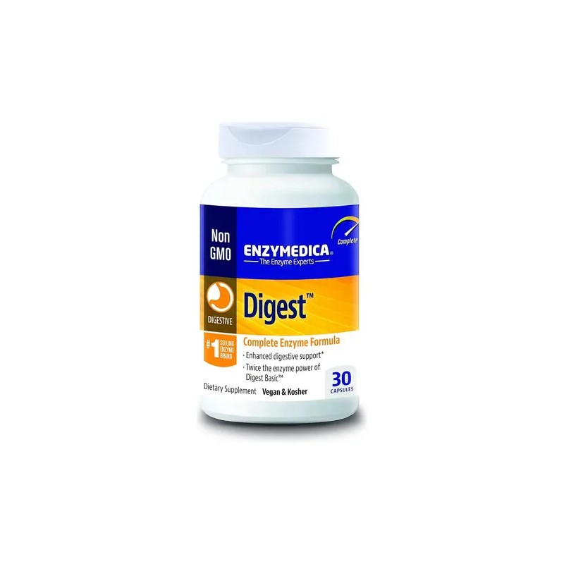 Enzymedica Digest Fórmula Enzimática Completa 30 Caps Sabor Sin Sabor