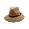 Luxury Divas Taupe Panama Style Wool Fedora Hat with Buckle