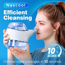 Nascool Nasal Irrigation System with 50 Salt Packets, Sinus Rinse Machine for Nasal Symptoms