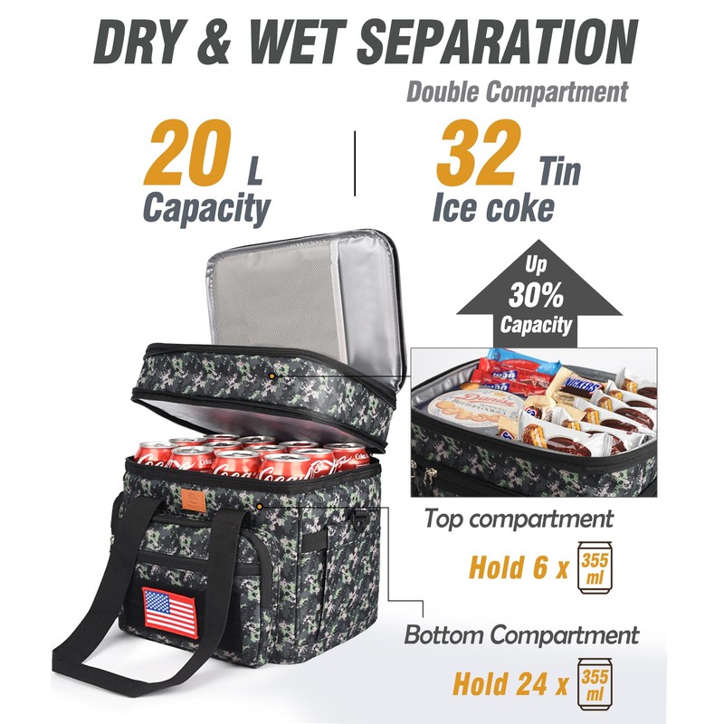 CaCTOUR Tactical Lunch Box for Men, Expandable Heavy Duty Double