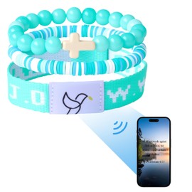 YUZHEJIE Daily Bible Verse Bracelets with Scan WWJD Bracelets Christian Cross Jesus Bracelet Religious Faith Scripture Gifts for Women Men (Green Stone + WWJD Bracelet)