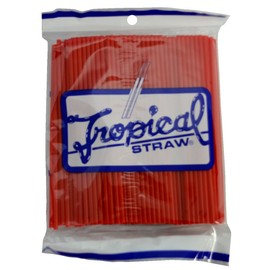 Commercial Tropical Straws, Red, Pack of 200 (32150013)