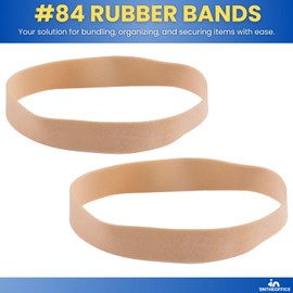 InTheOffice Rubber Band #84, Heavy Duty Rubber Bands, Thick Rubber Bands 3 1/2" x 1/2" Beige, 155/Bag, 1lb