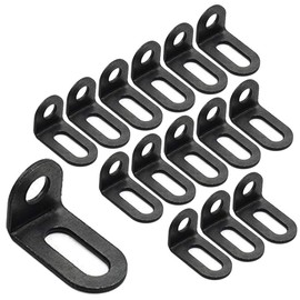 Biaungdo 18x18x30mm/0.7"x0.7"x1.2" Adjustable Right Angle Brackets L-shape Corner Brace Support Black- (15 Pcs)