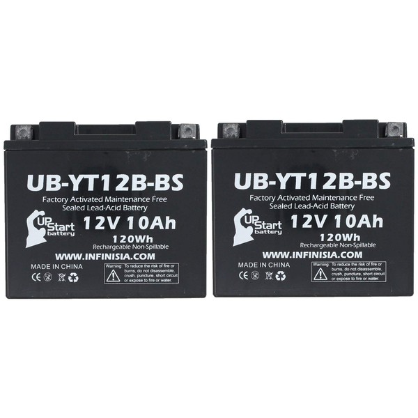 2-Pack UB-YT12B-BS Battery Replacement for 2004 Ducati Various All other