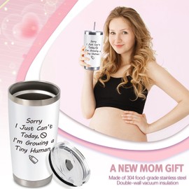 CUPLOOV Pregnancy Gifts for Expecting Mom Mommy to Be Gifts for First Time New Mom 20 Oz Stainless Steel Tumbler Cup for Wife Friend Sister Mother’s Day