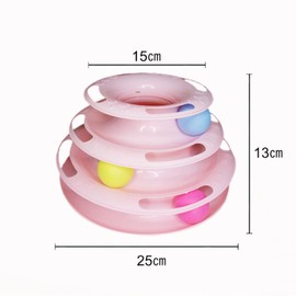 ozgram Cat Toy Tower Turntable & Ball Cat (Pink)
