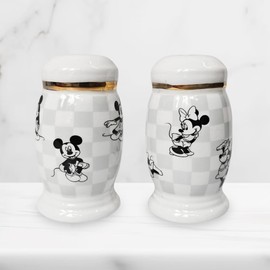 7STAR Mouse Classic Cartoon Duo Checkered Vintage Look Salt & Pepper Shaker Set – Nostalgic Kitchen Décor