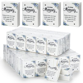 Jetec 100 Pack Funeral Tissues Packs for Guests Memorial Pocket Tissue Mini Individual Travel Tissues Size Love One Passed Funeral Favors Celebration of Life Decoration, 3 Ply, 8 Sheets(Flower)